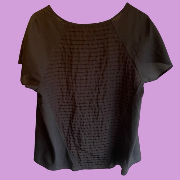 Calvin Klein short sleeve black on black sparkle stripe blouse XL - Picture 11 of 12